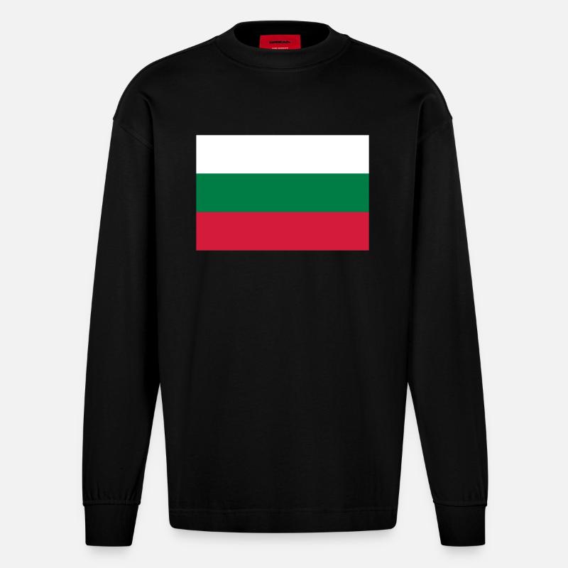 Bulgaria - Manches longues bio épais oversize fabriqué en UE - SOLID BLACK