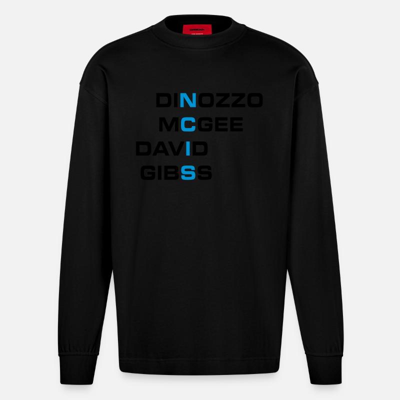 NCIS agent de l'équipe - Manches longues bio épais oversize fabriqué en UE - SOLID BLACK