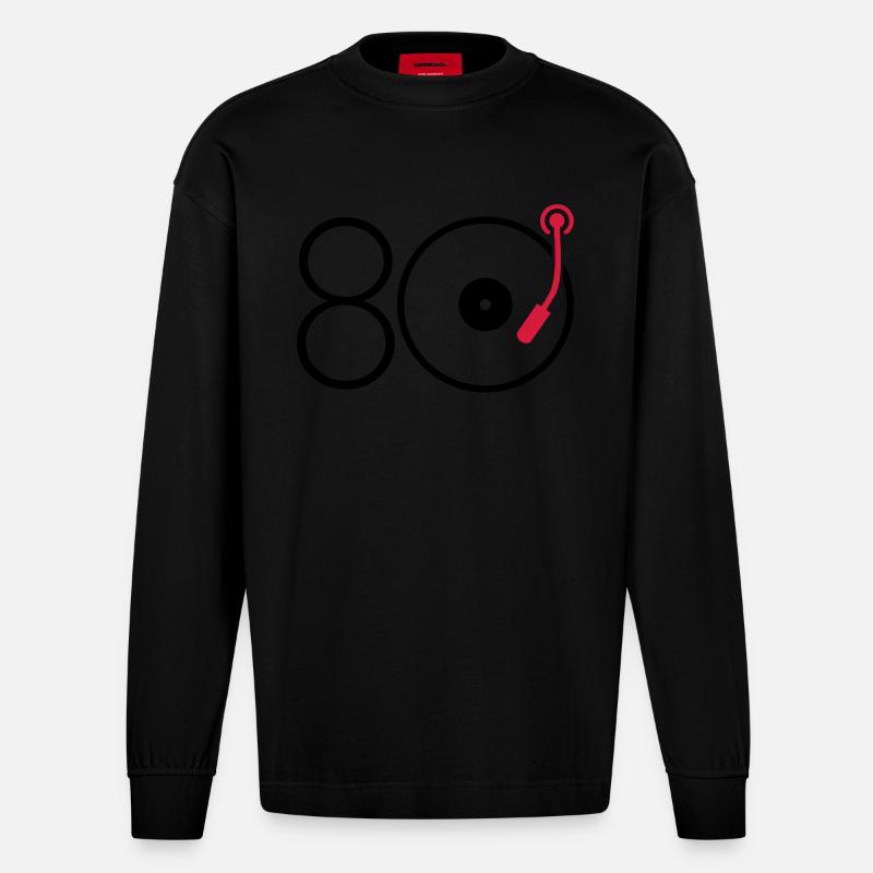 Musik der 80er - Heavyweight Oversized Organic Langarmshirt Made in EU - SOLID BLACK
