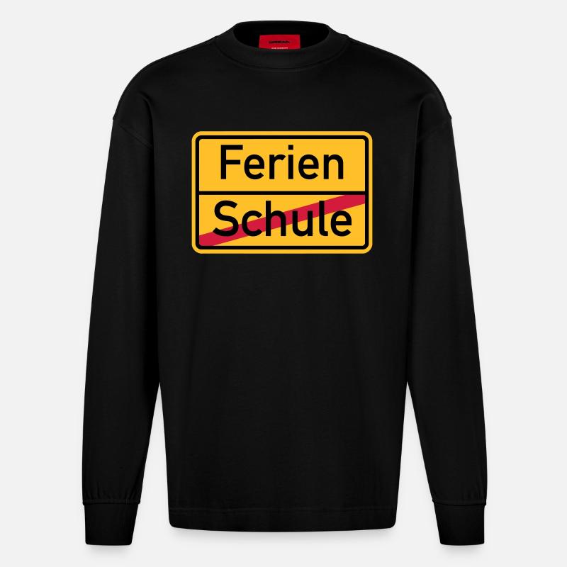 Ferien - Heavyweight Oversized Organic Langarmshirt Made in EU - SOLID BLACK