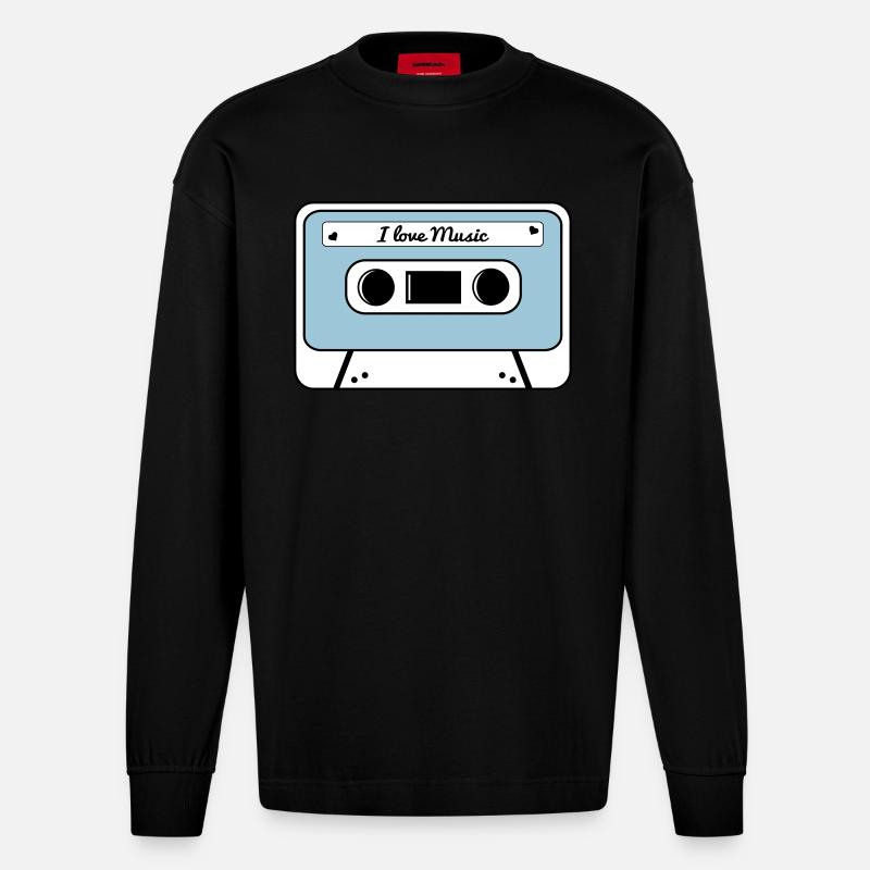 Kassette - Heavyweight Oversized Organic Langarmshirt Made in EU - SOLID BLACK