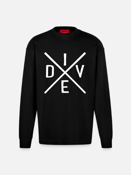 dive - Heavyweight Oversized Organic Longsleeve Shirt Made in EU - SOLID BLACK