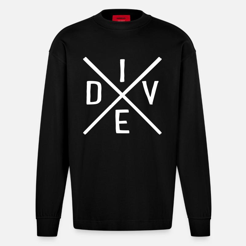 Plongée - Manches longues bio épais oversize fabriqué en UE - SOLID BLACK