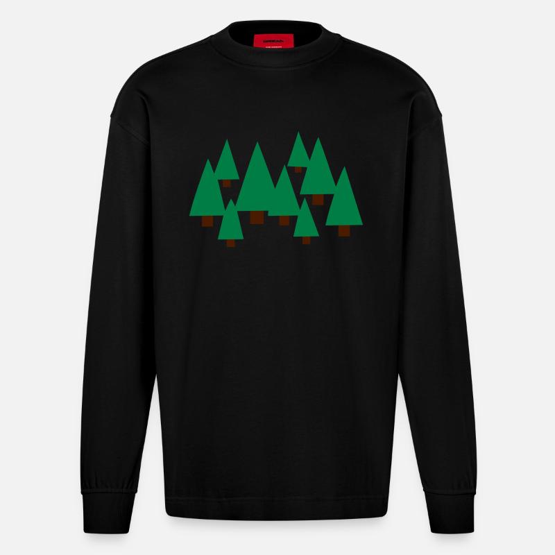 Wald - Heavyweight Oversized Organic Langarmshirt Made in EU - SOLID BLACK
