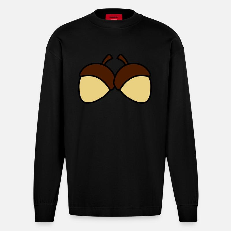 Nuts - Heavyweight Oversized Organic Langarmshirt Made in EU - SOLID BLACK