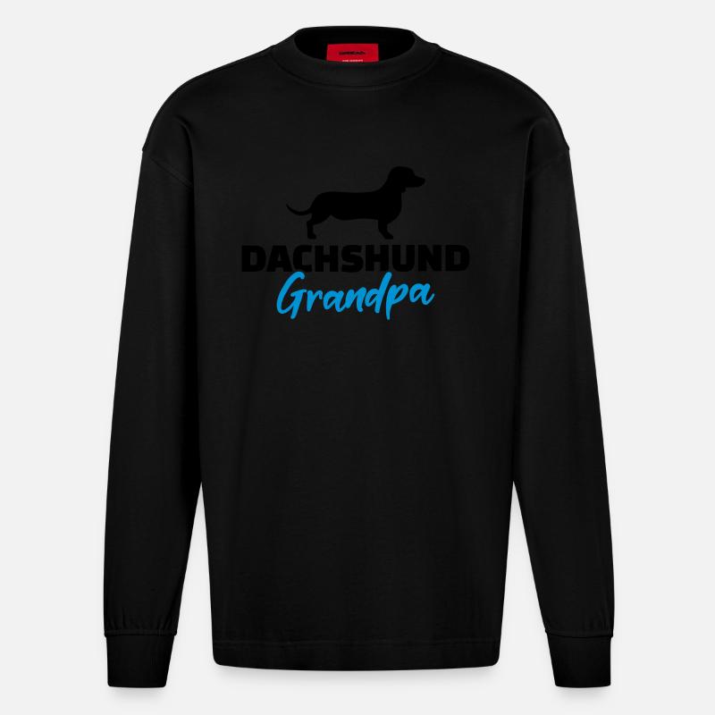 Dackel - Heavyweight Oversized Organic Langarmshirt Made in EU - SOLID BLACK