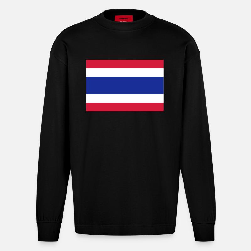 Thailand - Heavyweight Oversized Organic Langarmshirt Made in EU - SOLID BLACK