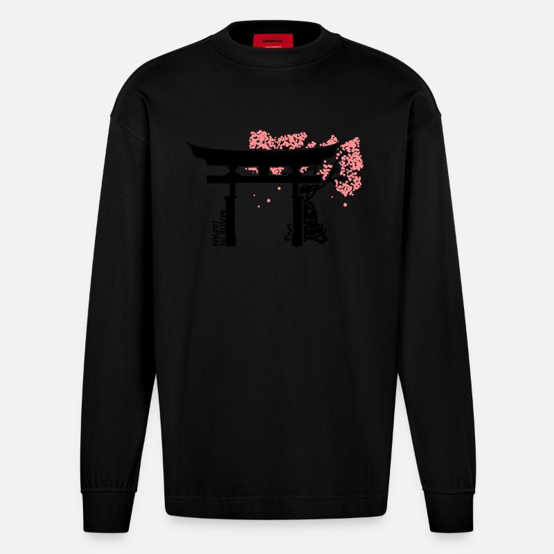 Japan - Heavyweight Oversized Organic Langarmshirt Made in EU - SOLID BLACK
