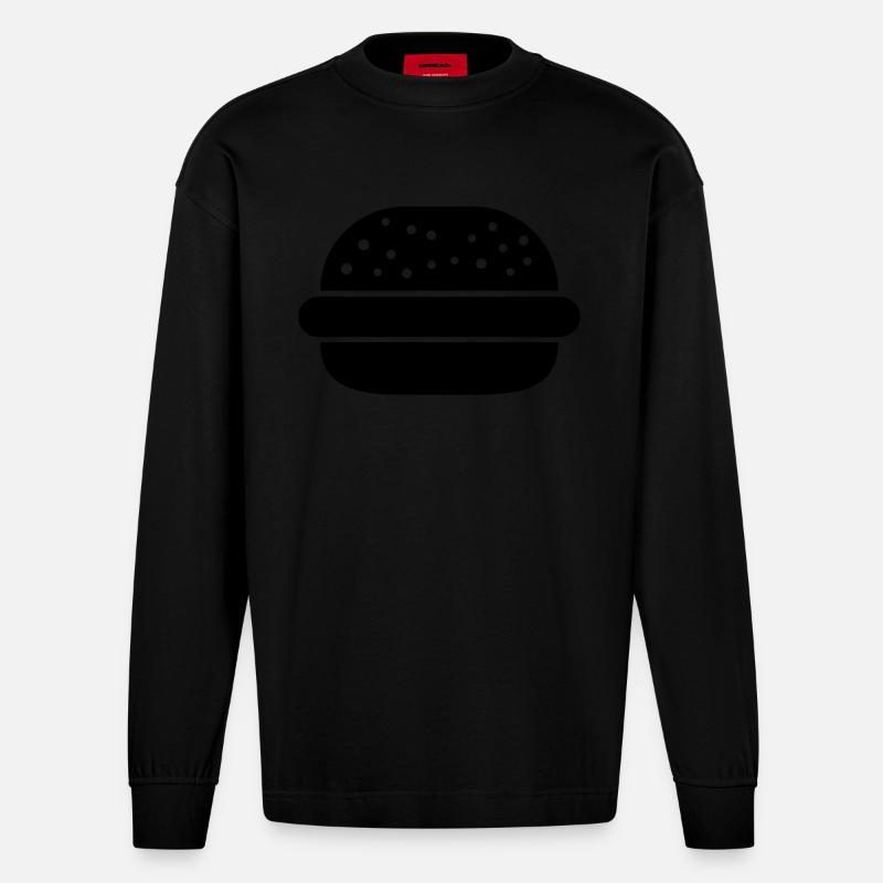 Hamburger - Heavyweight Oversized Organic Langarmshirt Made in EU - SOLID BLACK