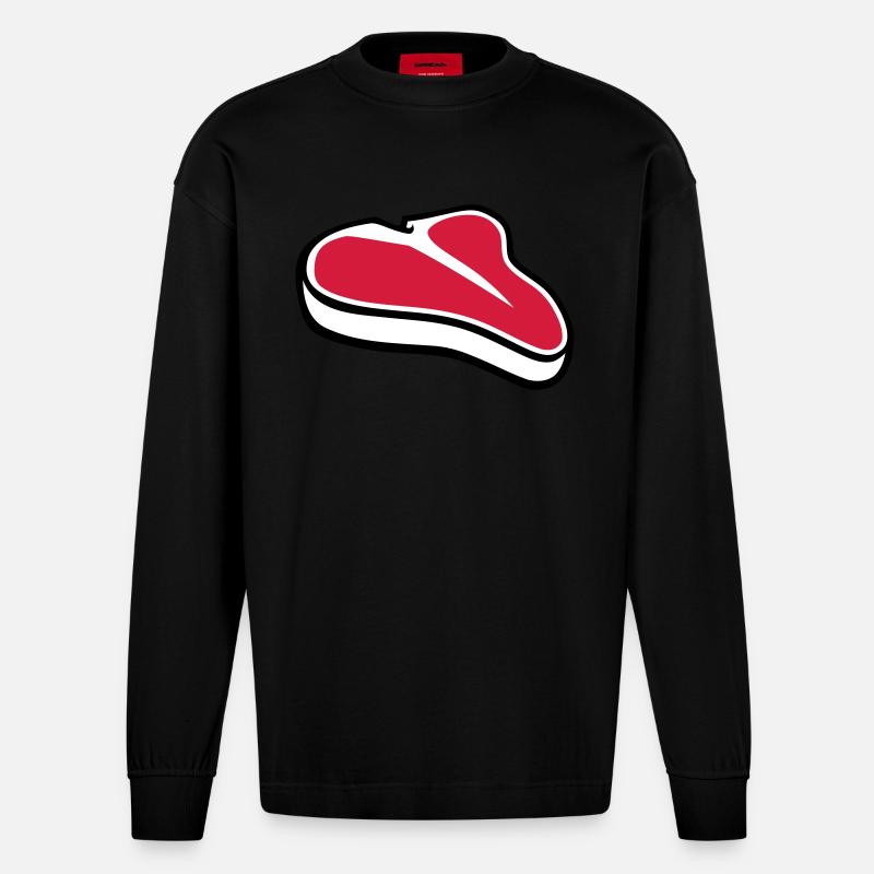 Steak - Heavyweight Oversized Organic Langarmshirt Made in EU - SOLID BLACK