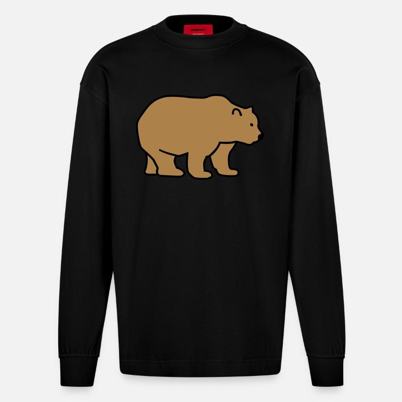 Ours - Manches longues bio épais oversize fabriqué en UE - SOLID BLACK