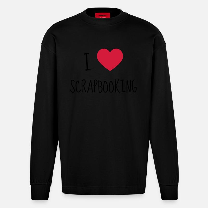 Scrapbooking / Scraper / Scrapeuse / Scrapeur - Manches longues bio épais oversize fabriqué en UE - SOLID BLACK