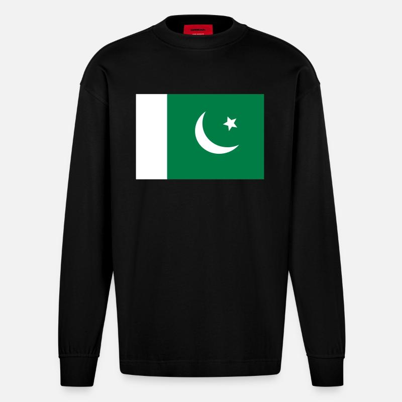 pakistan - Heavyweight Oversized Organic Langarmshirt Made in EU - SOLID BLACK