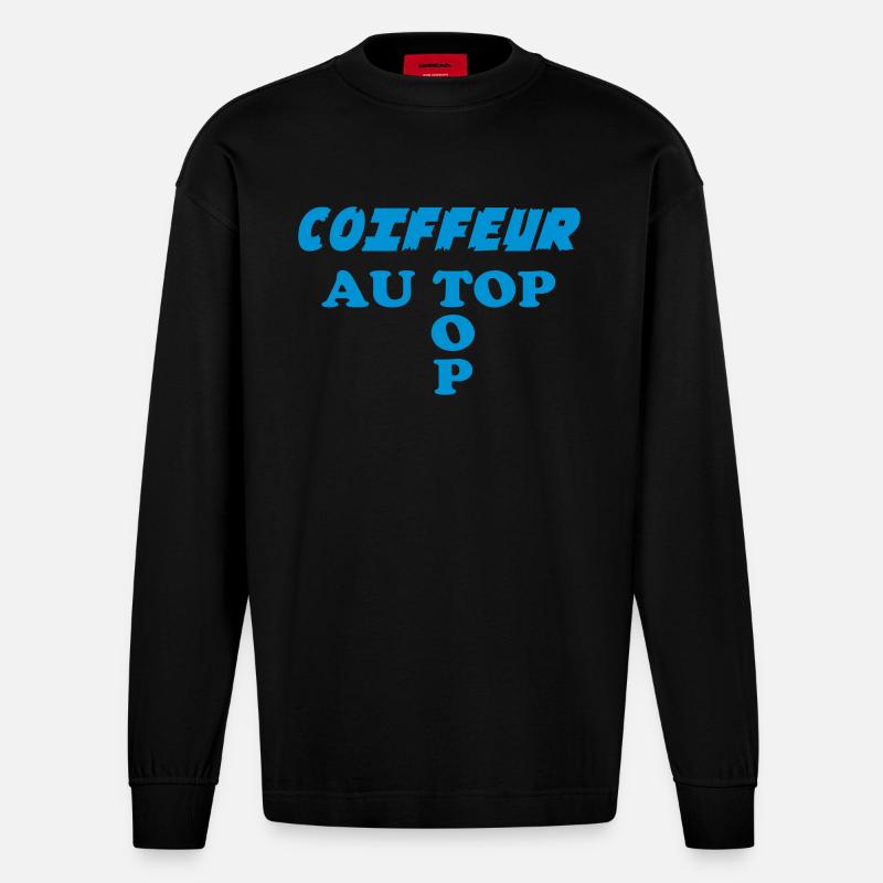 COIFFEUR au top - Manches longues bio épais oversize fabriqué en UE - SOLID BLACK