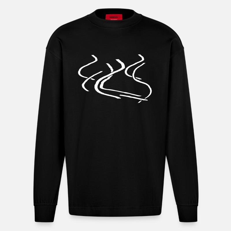 Skiing - Heavyweight Oversized Organic Longsleeve Shirt Made in EU - SOLID BLACK