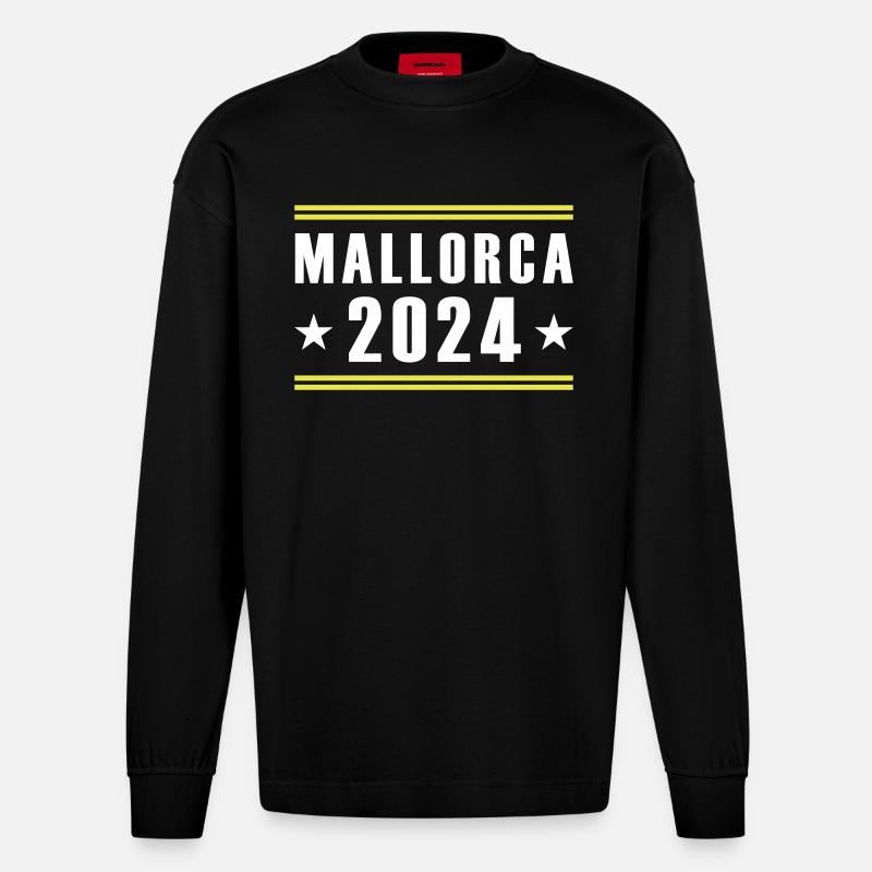 Majorque 2024 - Manches longues bio épais oversize fabriqué en UE - SOLID BLACK