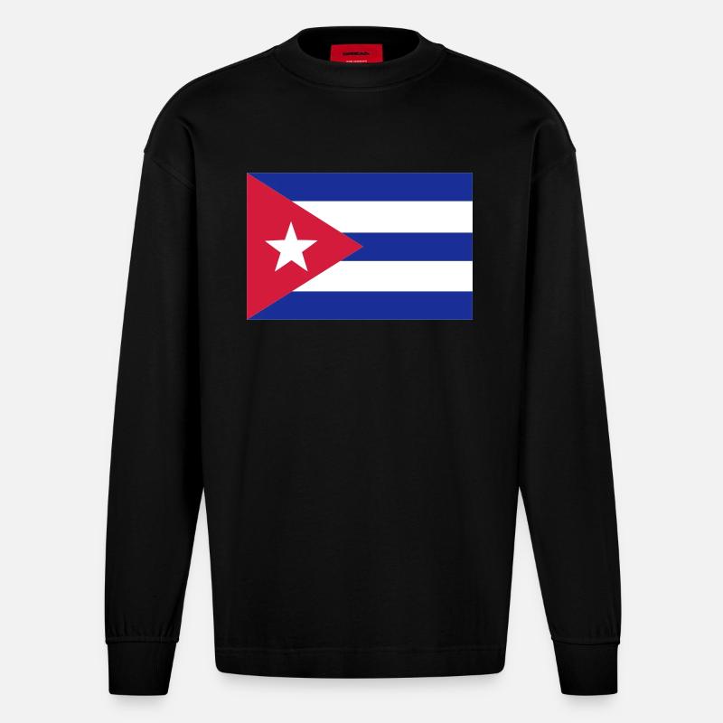 Cuba - Heavyweight Oversized Organic Langarmshirt Made in EU - SOLID BLACK