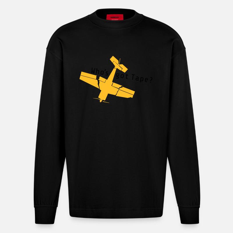 whos_got_tape - Manches longues bio épais oversize fabriqué en UE - SOLID BLACK