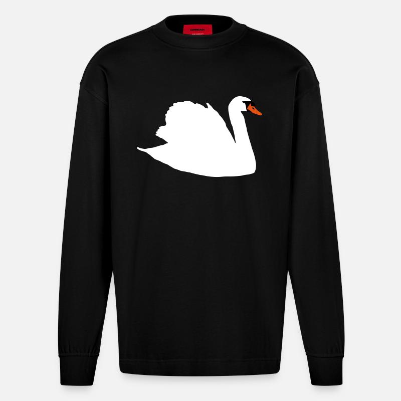 cygne - Manches longues bio épais oversize fabriqué en UE - SOLID BLACK