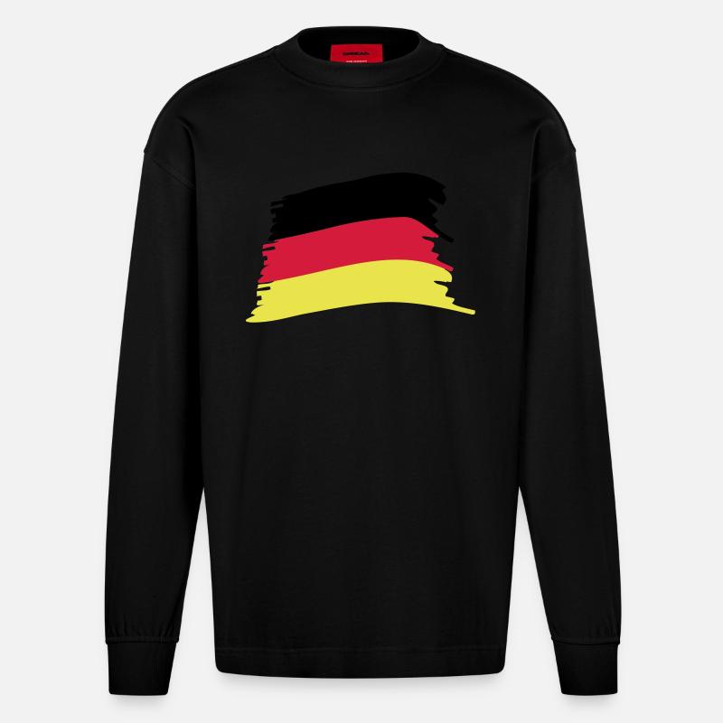 '-Flagge - Heavyweight Oversized Organic Langarmshirt Made in EU - SOLID BLACK