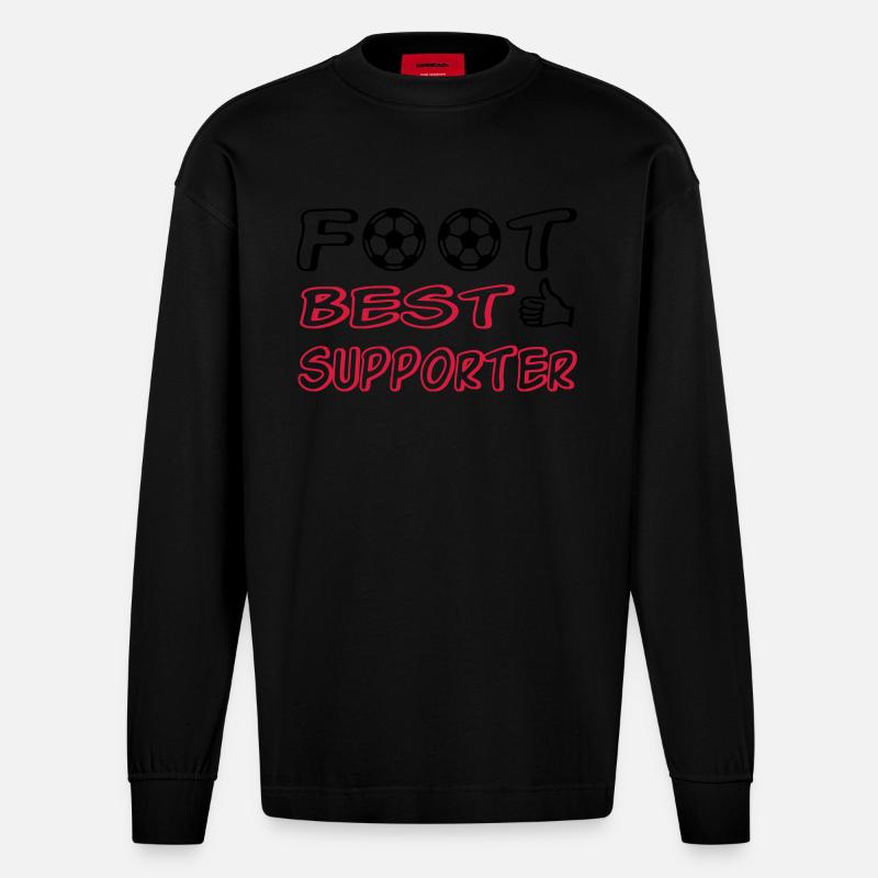 Fuß bester Unterstützer - Heavyweight Oversized Organic Langarmshirt Made in EU - SOLID BLACK