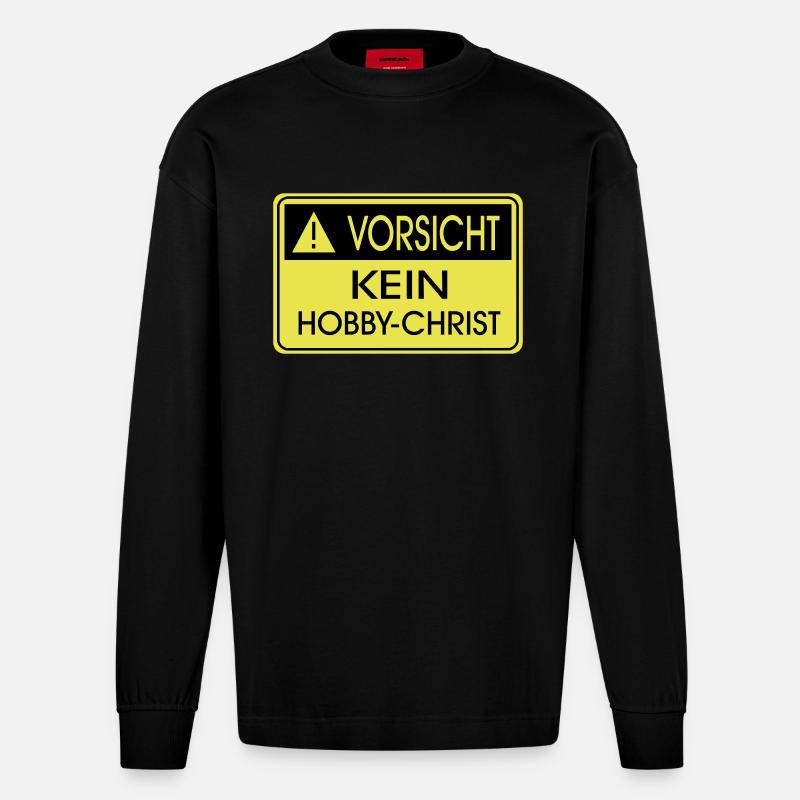 Kein Hobby-Christ - Heavyweight Oversized Organic Langarmshirt Made in EU - SOLID BLACK