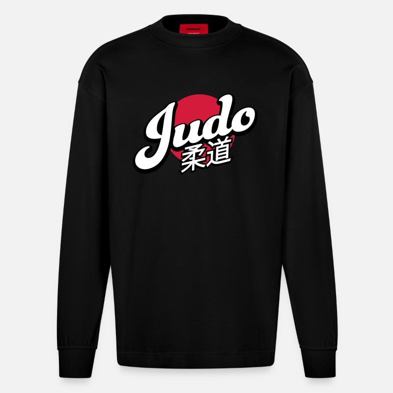 Judo - Heavyweight Oversized Organic Langarmshirt Made in EU - SOLID BLACK