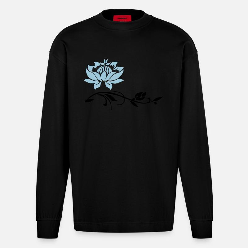 blume - Heavyweight Oversized Organic Langarmshirt Made in EU - SOLID BLACK