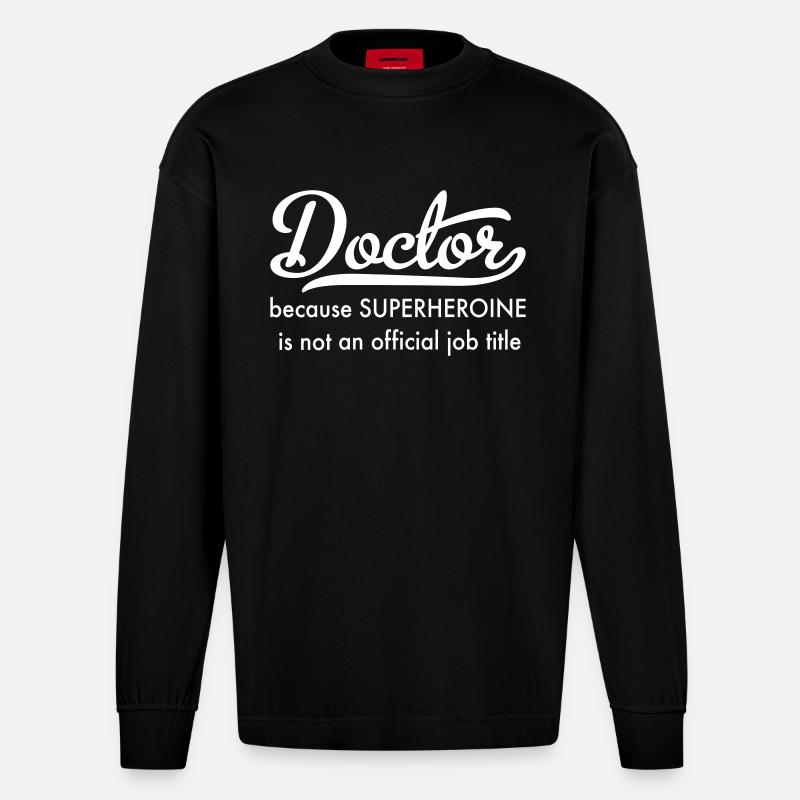 Ärztin - Heavyweight Oversized Organic Langarmshirt Made in EU - SOLID BLACK