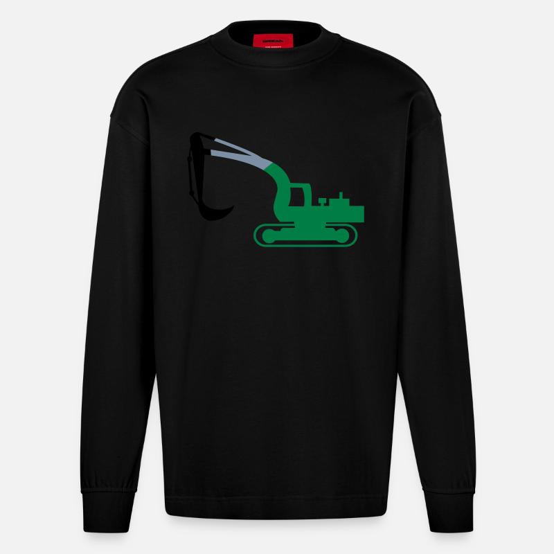 bagger - Heavyweight Oversized Organic Langarmshirt Made in EU - SOLID BLACK