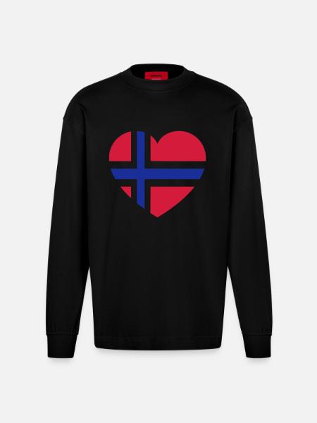norge - Heavyweight Oversized Organic Longsleeve Shirt Made in EU - SOLID BLACK