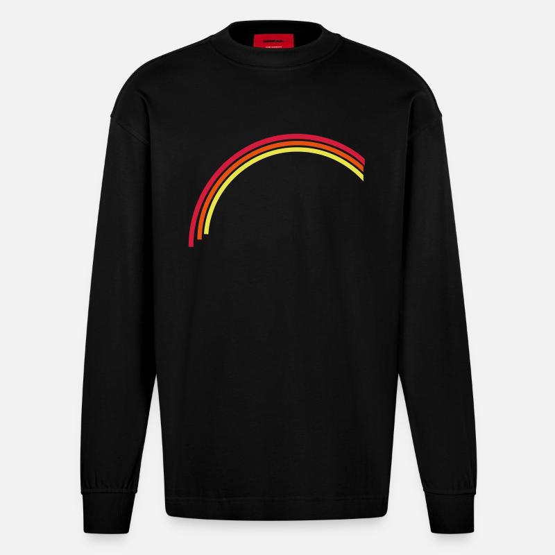 Regenbogen 1 - Heavyweight Oversized Organic Langarmshirt Made in EU - SOLID BLACK