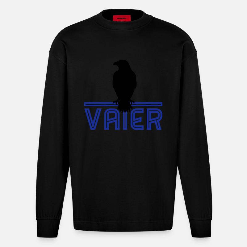 Rabenvater - Heavyweight Oversized Organic Langarmshirt Made in EU - SOLID BLACK