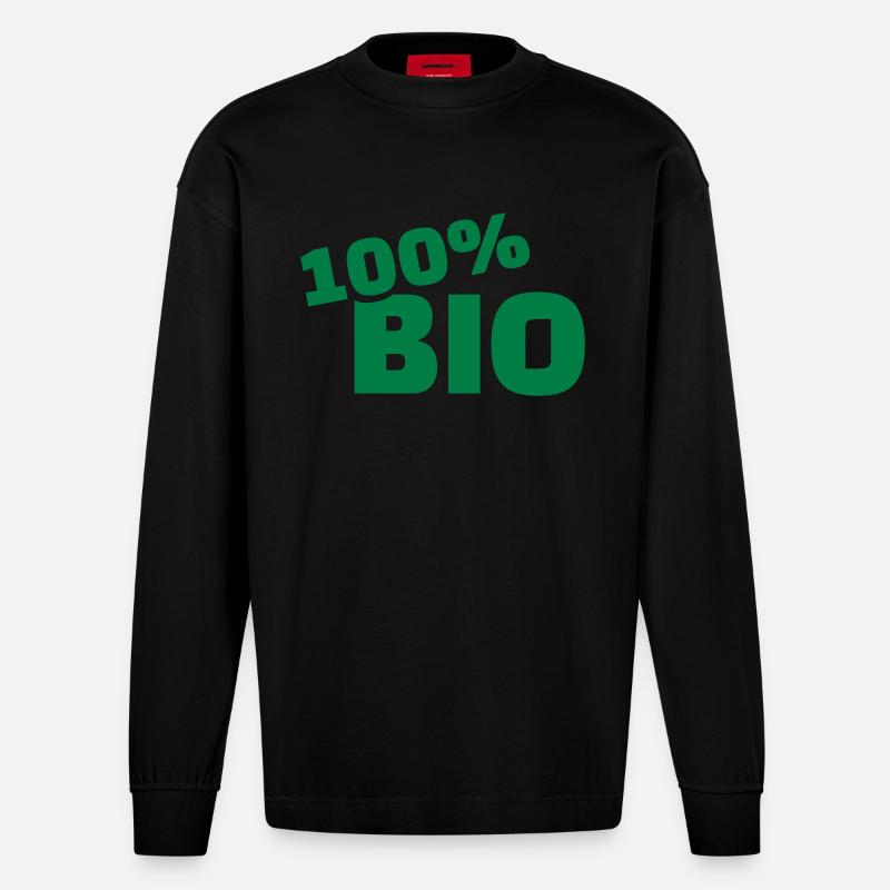 100% Bio - Heavyweight Oversized Organic Langarmshirt Made in EU - SOLID BLACK
