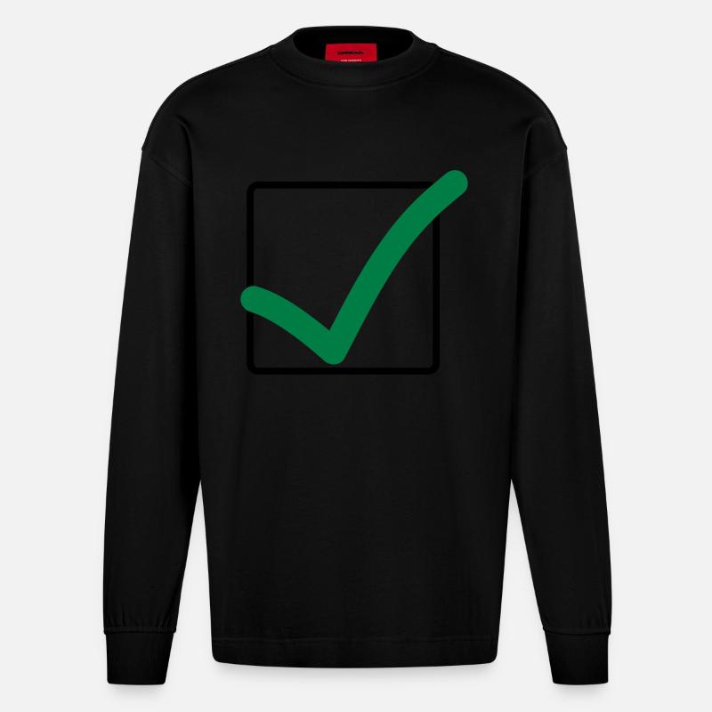 haekchen_02 - Manches longues bio épais oversize fabriqué en UE - SOLID BLACK