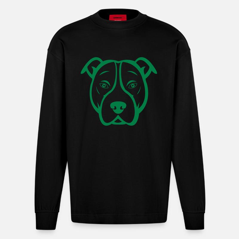 chien - Manches longues bio épais oversize fabriqué en UE - SOLID BLACK