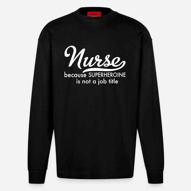 Krankenschwester - Heavyweight Oversized Organic Langarmshirt Made in EU - SOLID BLACK