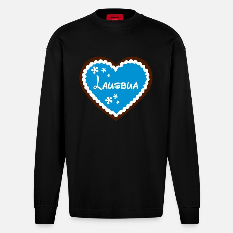 Lausbua - Heavyweight Oversized Organic Langarmshirt Made in EU - SOLID BLACK