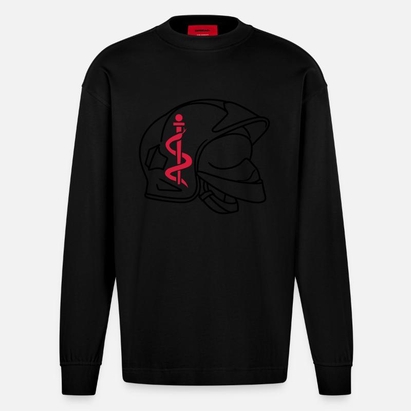 ISP pompier - Manches longues bio épais oversize fabriqué en UE - SOLID BLACK