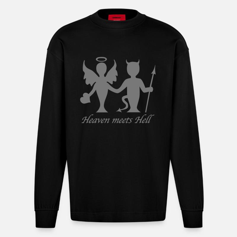 Heaven meets Hell - Heavyweight Oversized Organic Langarmshirt Made in EU - SOLID BLACK