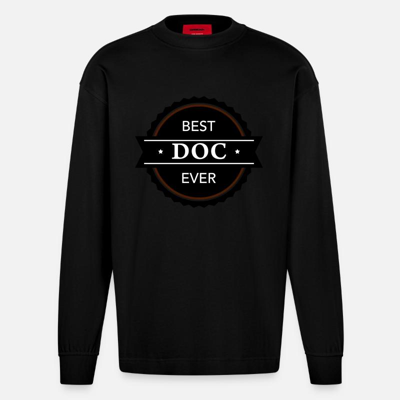 Best Doc ever - Heavyweight Oversized Organic Langarmshirt Made in EU - SOLID BLACK