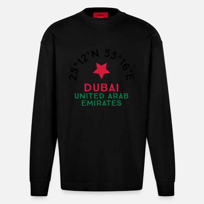 Dubai - Heavyweight Oversized Organic Langarmshirt Made in EU - SOLID BLACK