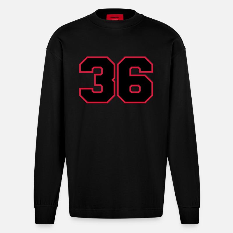 number36 - Heavyweight Oversized Organic Langarmshirt Made in EU - SOLID BLACK