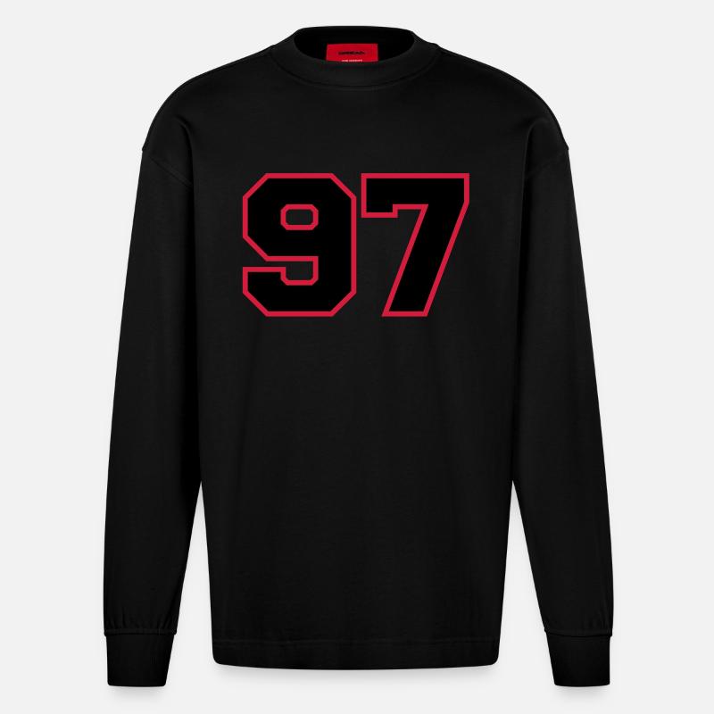 number97 - Heavyweight Oversized Organic Langarmshirt Made in EU - SOLID BLACK