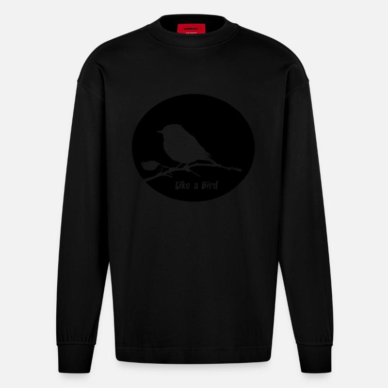 oiseau - Heavyweight Oversized Organic Langarmshirt Made in EU - SOLID BLACK