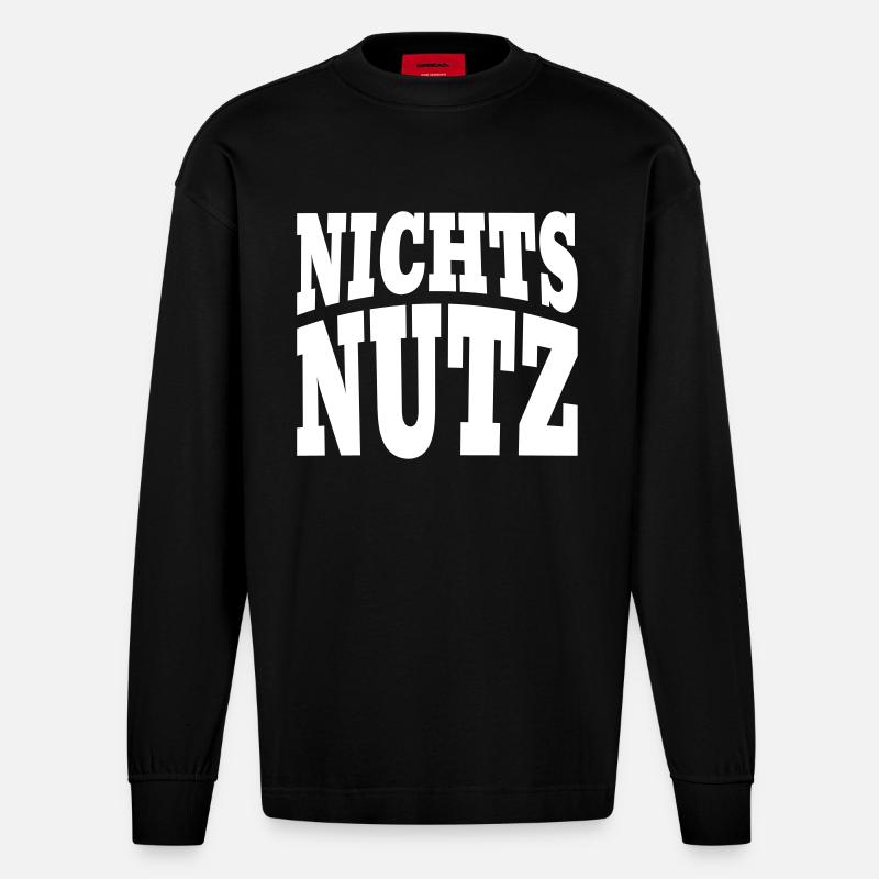 Nichtsnutz - Heavyweight Oversized Organic Langarmshirt Made in EU - SOLID BLACK
