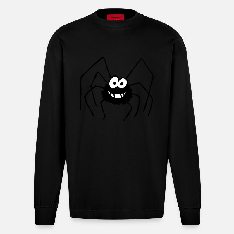 Die Spinne - Heavyweight Oversized Organic Langarmshirt Made in EU - SOLID BLACK