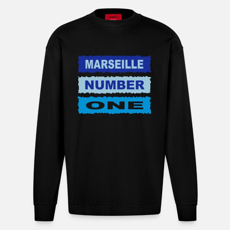 Marseille - Heavyweight Oversized Organic Langarmshirt Made in EU - SOLID BLACK