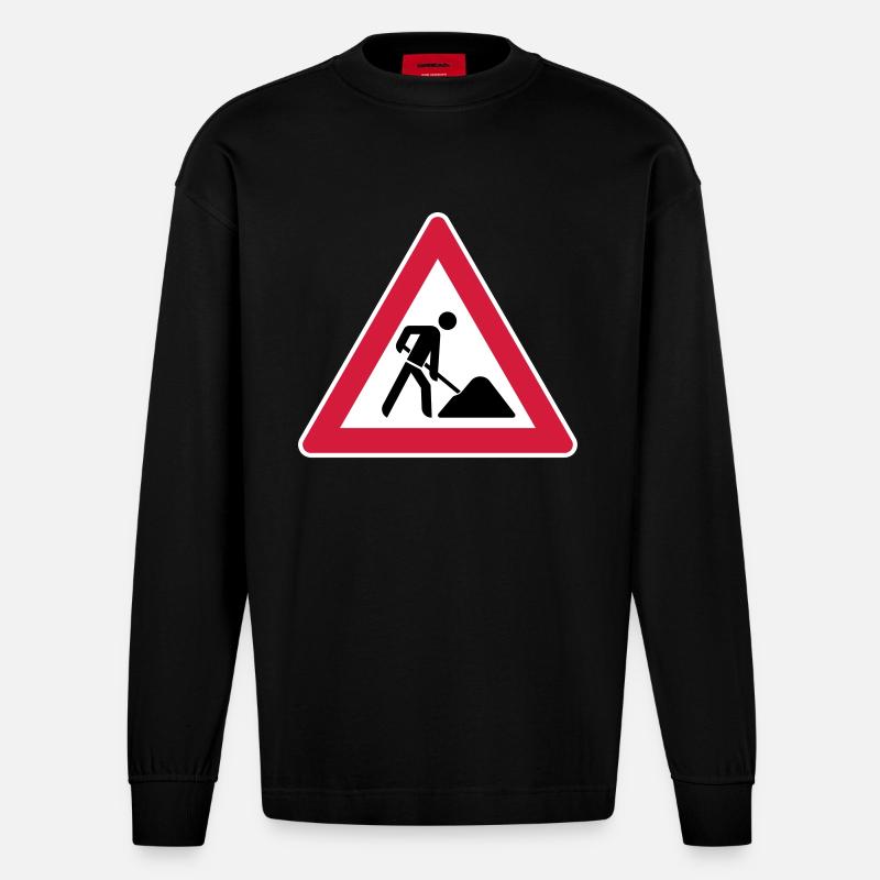 Baustelle - Heavyweight Oversized Organic Langarmshirt Made in EU - SOLID BLACK