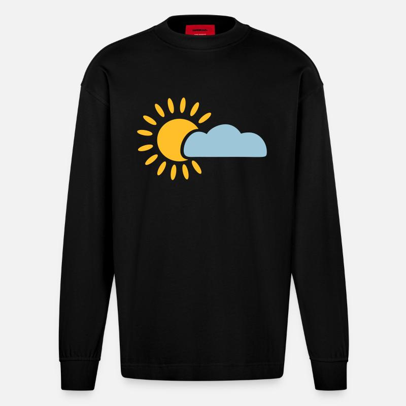 Sonne - Heavyweight Oversized Organic Langarmshirt Made in EU - SOLID BLACK
